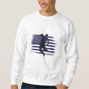 USA Fotboll Fan Tröja Shirt Amerikansk Flagga Lång Ärmad Tröja