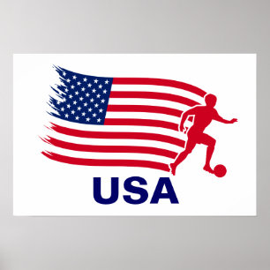 USA Fotboll Flagga Poster