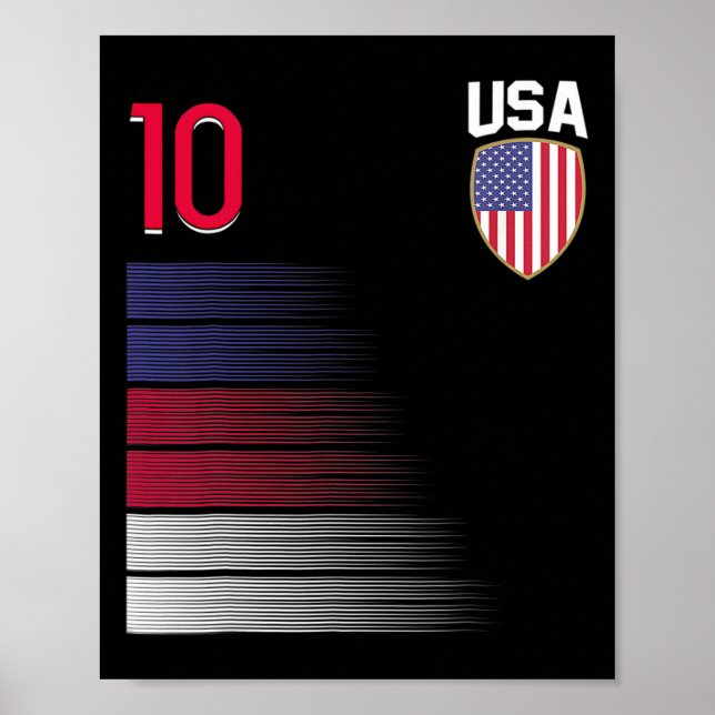 Usa Fotboll Ll Flagga Tröja  Poster (Framsidan)