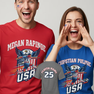 USA Fotboll Örn Dynamisk Patriotisk Sportig Grafik T Shirt