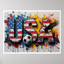 USA Fotboll Stadsscenario Oljemålning Stil Konst