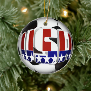 USA Fotbollboll Sporter Julgransprydnad Keramik