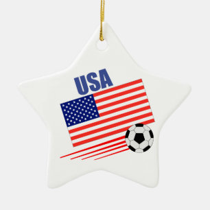 USA fotbolllag Julgransprydnad Keramik