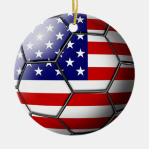 USA fotbollprydnad Julgransprydnad Keramik