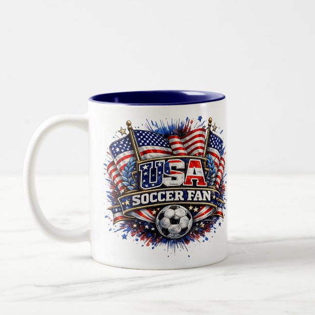 USA-fotbollsfan | Amerikansk  Två-Tonad Mugg (Vänster)