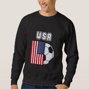 USA Fotbollslag Flagga Lång Ärmad Tröja