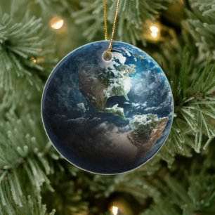 USA från rymden Julgransprydnad Keramik