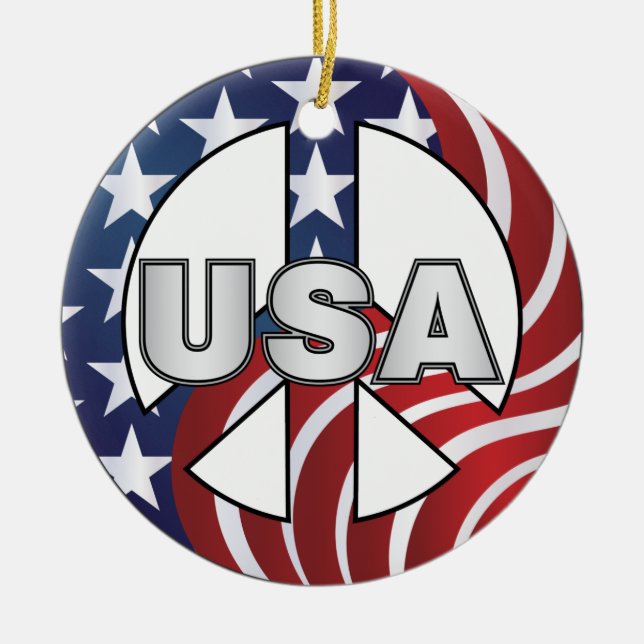 USA-Fredstecken Julgransprydnad Keramik (Framsidan)
