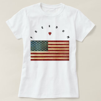 USA Freedom Flag Classic Round Sticker T Shirt