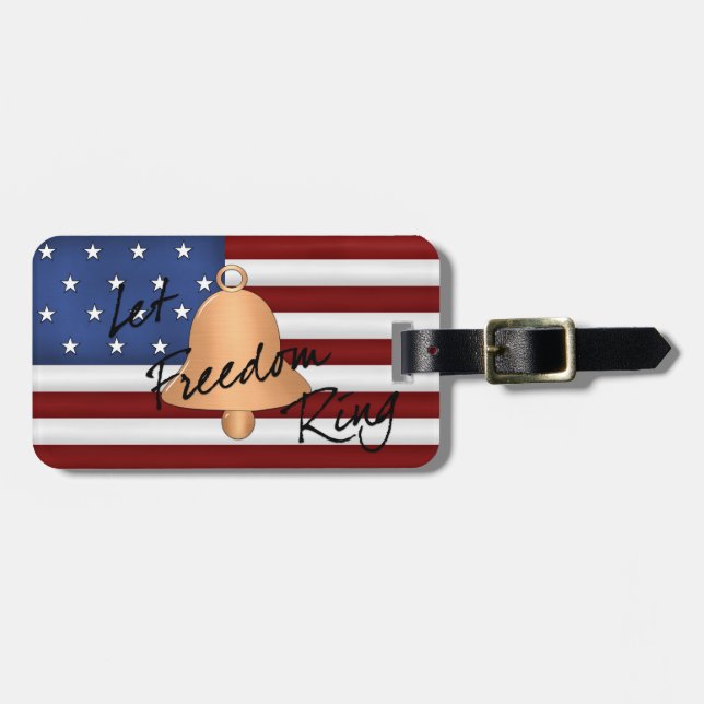 USA Freedom Flagga Luggage Tag Bagagebricka (Horisontell Framsida)