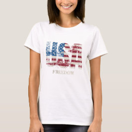 USA - FREEDOM RED, WHITE OCH BLUE PATRIOTIC T SHIRT
