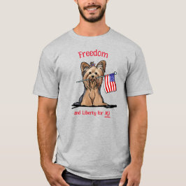 USA Freedom Yorkie Terrier T Shirt