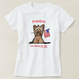 USA Freedom Yorkie Terrier T Shirt
