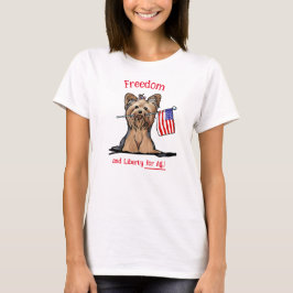 USA Freedom Yorkie Terrier T Shirt