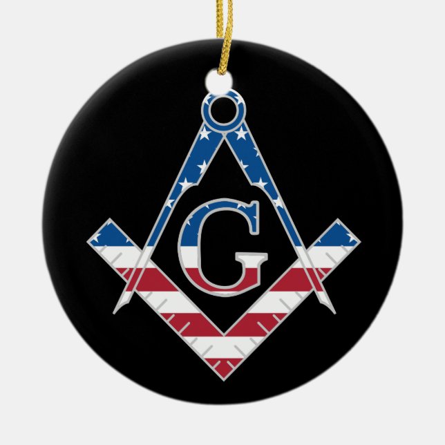 USA Freemasonic-symbol Julgransprydnad Keramik (Framsidan)