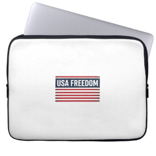USA Frihets Patriotiska Flagga Stil Vektor Design_ Laptop Fodral