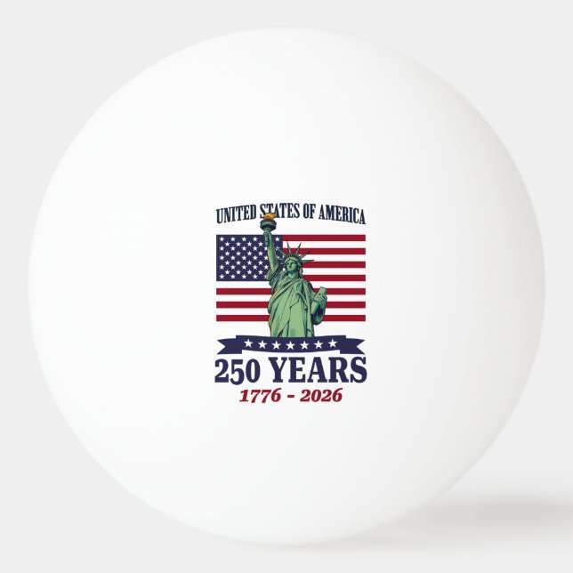 USA Frihetsgudinnan 250 år 1776-2026 Pingisboll (Framsidan)