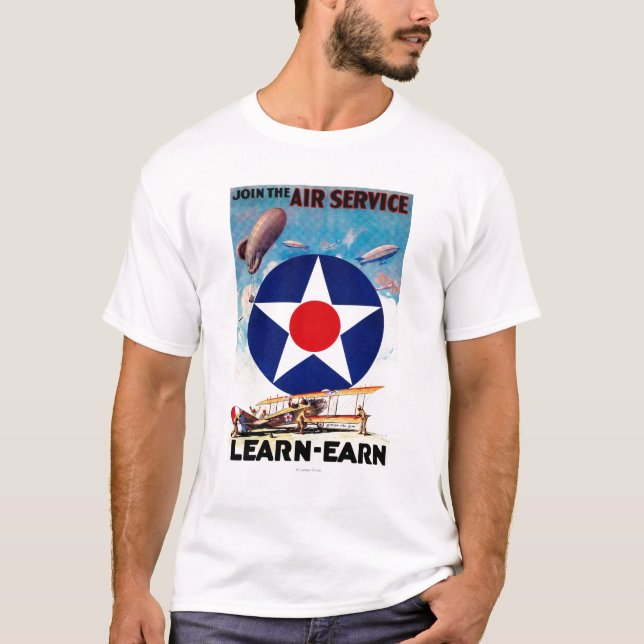 USA - gå med den tjänste- luften Lära-Tjänar Tee Shirt (Framsida)