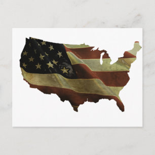 USA-gåvor från flagga/karta, lägg till din bakgrun Vykort