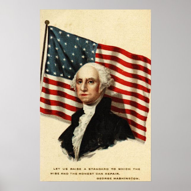 USA-George Washington Flagga Poster (Framsidan)