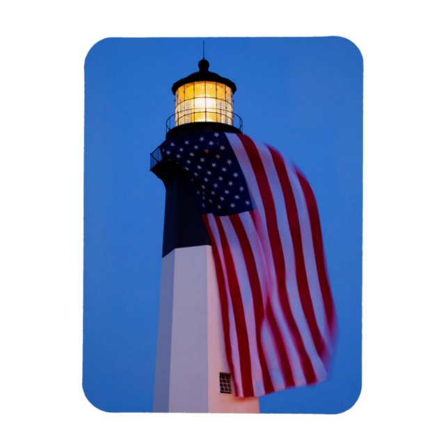 USA, Georgia, Tybee Island, Flagga flyger 2 Magnet (Vertikal)