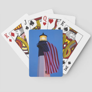 USA, Georgia, Tybee Island, Flagga flyger 2 Spelkort