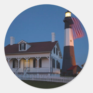 USA, Georgia, Tybee Island, Flagga flyger Runt Klistermärke