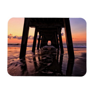 USA, Georgia, Tybee Island, Piren vid Tybee Island Magnet