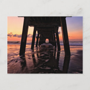 USA, Georgia, Tybee Island, Piren vid Tybee Island Vykort