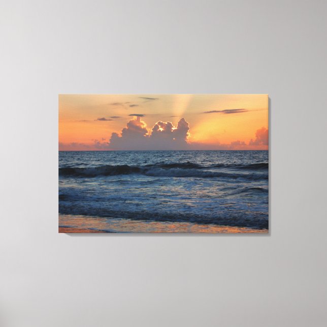 USA, Georgia, Tybee Island, Tybee Island Strand Canvastryck (Framsida)
