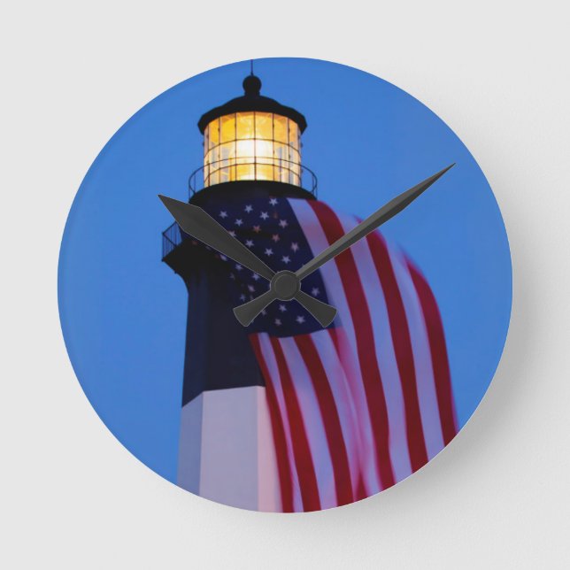 USA Georgia, Tybee ö, flagga som flyger 2 Rund Klocka (Framsida)
