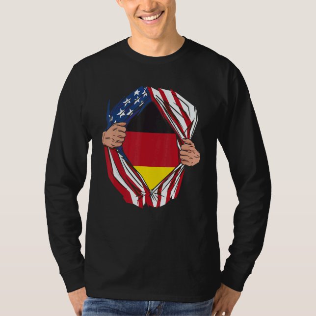 USA Germany Flag German American Von Steuben Day 3 T Shirt (Framsida)