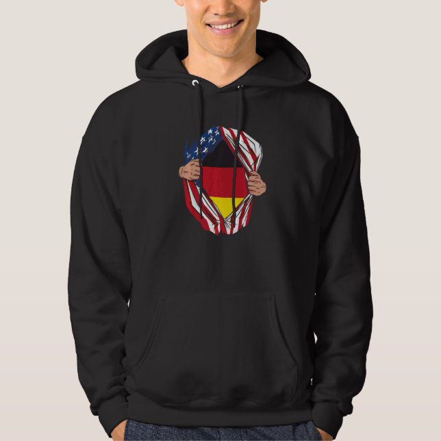 USA Germany Flag German American Von Steuben Day   Hoodie (Framsida)