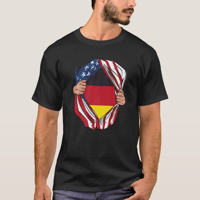 USA Germany Flag German American Von Steuben Day   T Shirt (Framsida)
