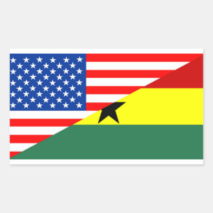 usa ghana land halv flagga america symbol rektangulärt klistermärke