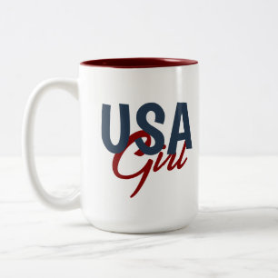 USA GIRL American Flagga High Heel Shoe Två-Tonad Mugg