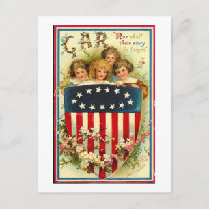USA Girls Vintage Americana Vykort