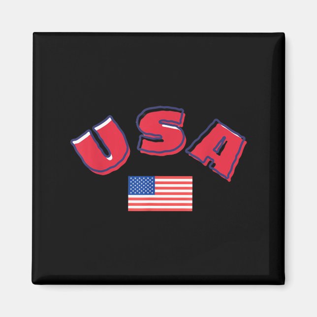 USA Glad 4:e Juli Firande Självständighetsdagen Magnet (Framsidan)