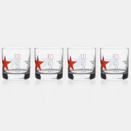 USA Glass Drinkware Set