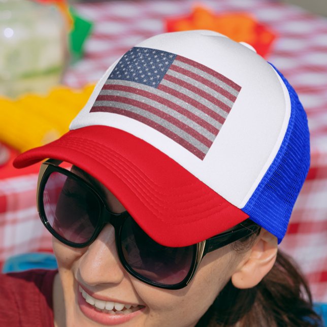 USA Glitter look Flagga Forth of Juli Keps (Skapare uppladdad)