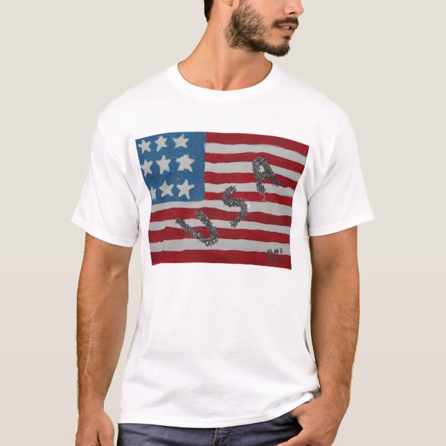 USA GlitterFlag Tee (Framsida)