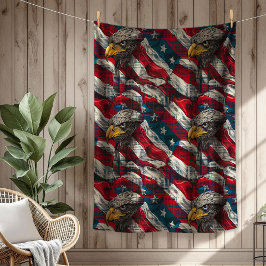 USA Glory Blanket Eagle and Flag for July 4th Fleecefilt
