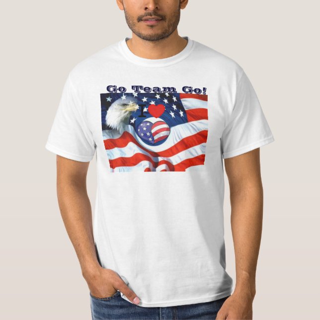 USA, Go Team Go!_ T-shirt (Framsida)