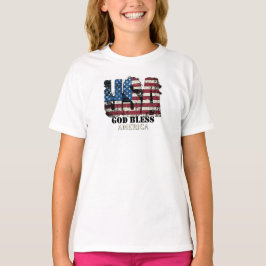USA God Bless America Kids' T Shirt