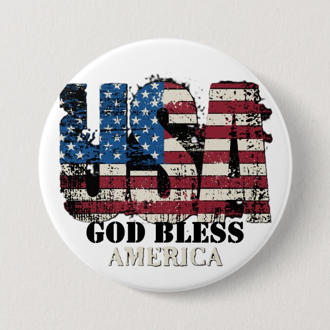 USA God Bless America Knapp (Framsida)