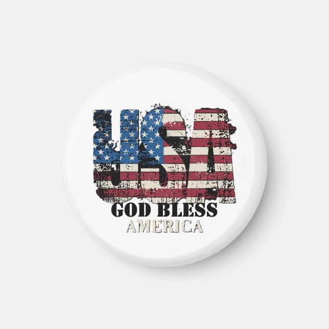 USA God Bless America Magnet (Framsidan)