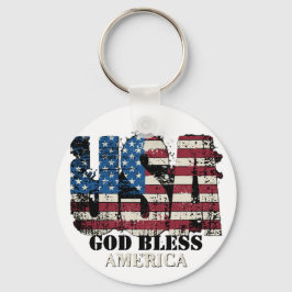 USA God Bless America Nyckelring