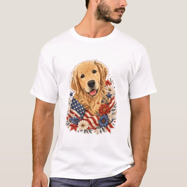 USA Golden Retriever T-shirt #8 (Framsida)