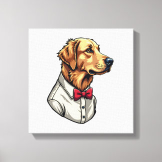 USA Golden Retriever Vintage Patriotisk Hund T-Shi Canvastryck