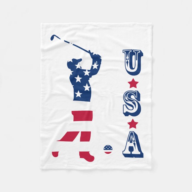 USA golf America flagga golfer Fleecefilt (Framsidan)